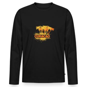 Fête Curaçao - T-shirt manches longues Premium bio Homme - noir - Devant - Nico (187cm)