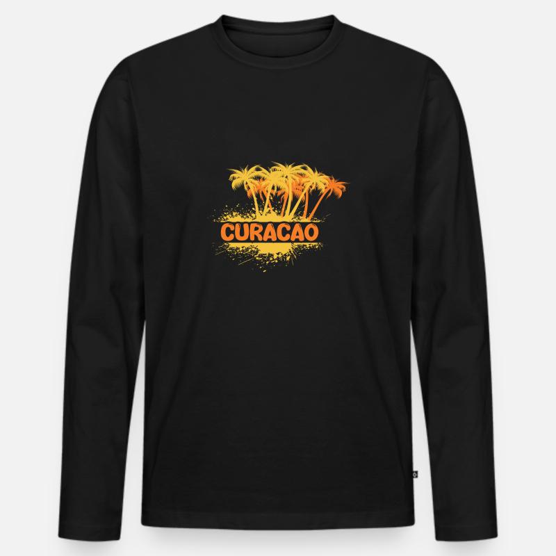 Party Curacao - Männer Premium Bio Langarmshirt - Schwarz