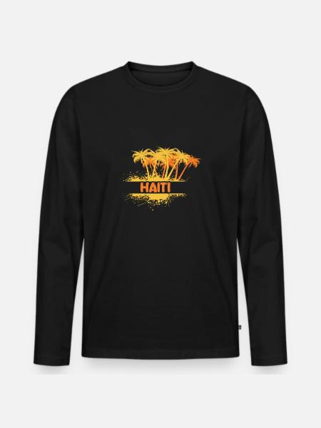 Haiti - Men's Premium Organic Long Sleeve Shirt - black