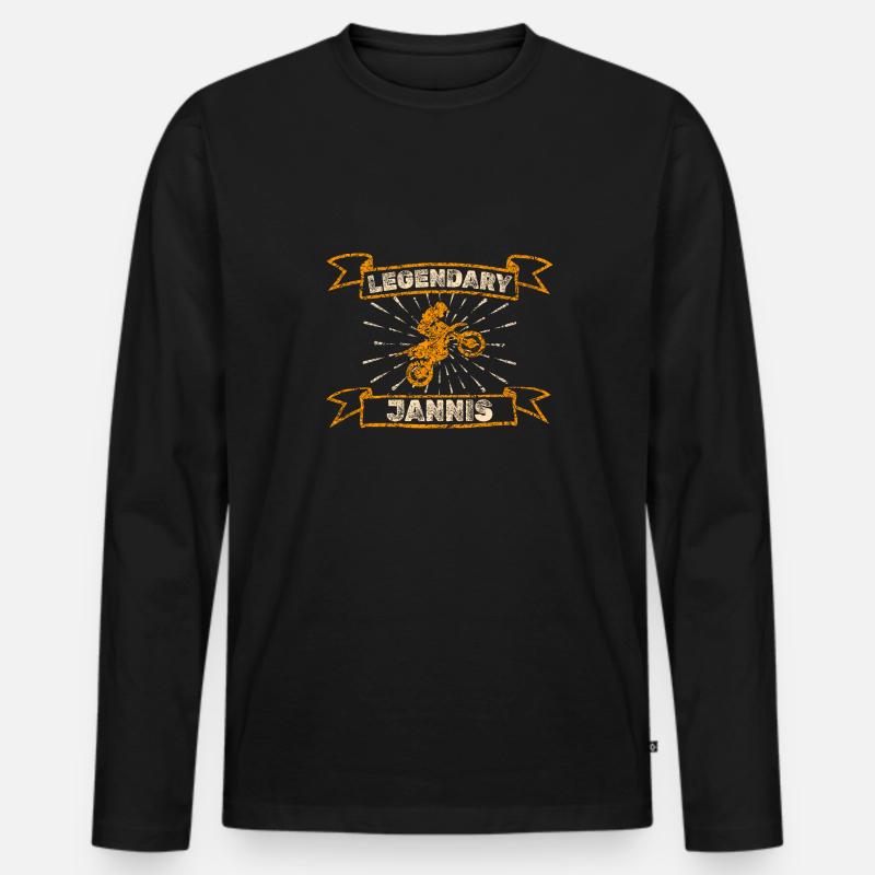 Jannis - Männer Premium Bio Langarmshirt - Schwarz