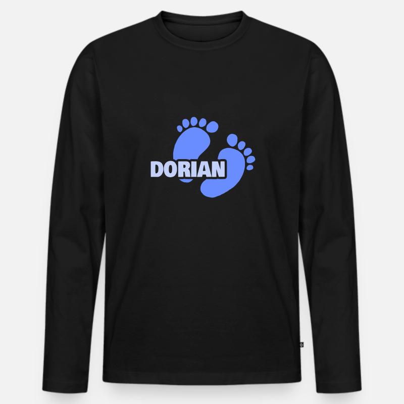 Geburt Dorian - Männer Premium Bio Langarmshirt - Schwarz