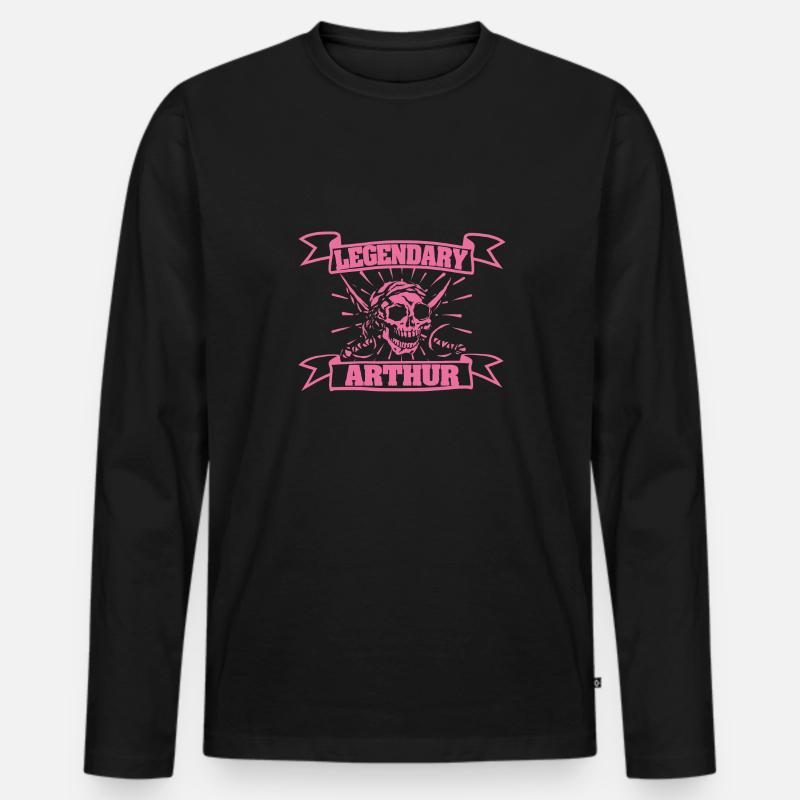 Fasching Arthur - Männer Premium Bio Langarmshirt - Schwarz