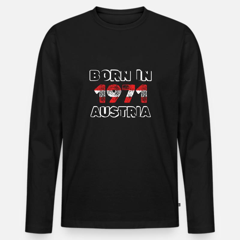 1971 - Männer Premium Bio Langarmshirt - Schwarz