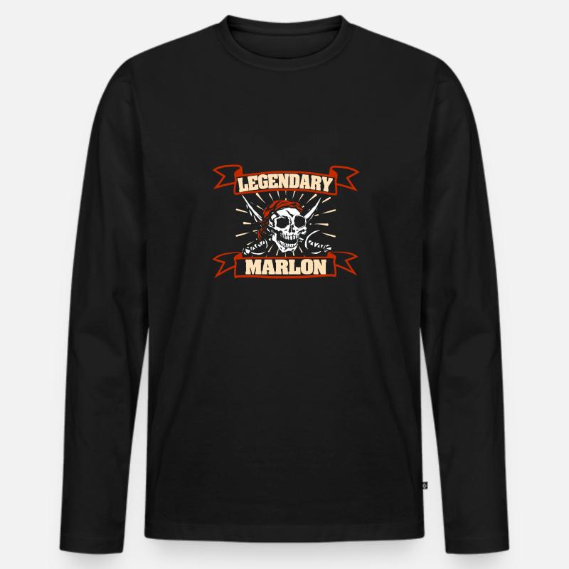Marlon - Männer Premium Bio Langarmshirt - Schwarz