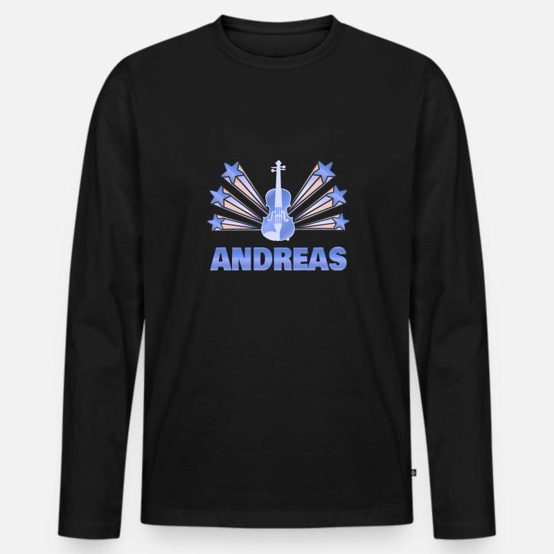Musikinstrument Andreas - Männer Premium Bio Langarmshirt - Schwarz