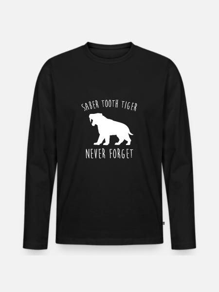 Sabre-toothed tiger - Men's Premium Organic Long Sleeve Shirt - black