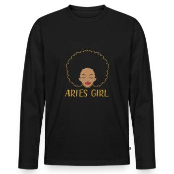 Sternzeichen Widder - Männer Premium Bio Langarmshirt - Schwarz - Vorne - Nico (187cm)