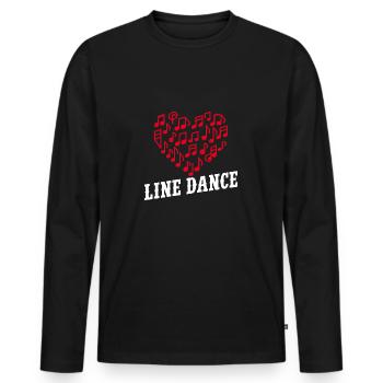 Danse en ligne Danser avec l’amour et le cœur - T-shirt manches longues Premium bio Homme - noir - Devant - Nico (187cm)