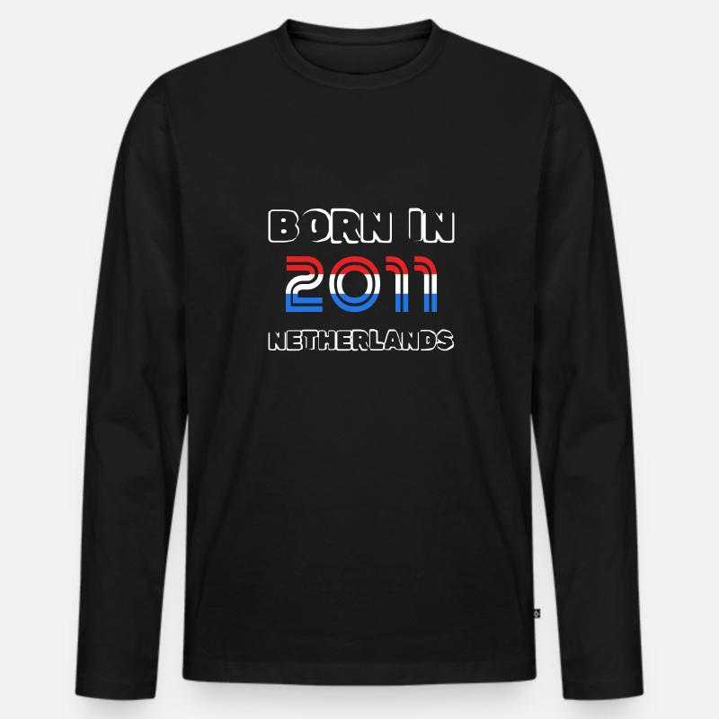 Niederlande 2011 - Männer Premium Bio Langarmshirt - Schwarz