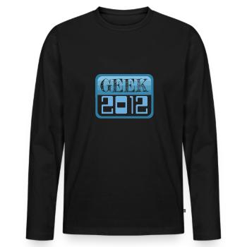 2012 - Männer Premium Bio Langarmshirt - Schwarz - Vorne - Nico (187cm)