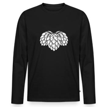 Hopfen Vintage Retro Craft Bier Brauen Trinken Bie - Männer Premium Bio Langarmshirt - Schwarz - Vorne - Nico (187cm)