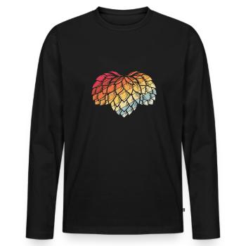 Hopfen Vintage Retro Craft Bier Design Kneipe Bier - Männer Premium Bio Langarmshirt - Schwarz - Vorne - Nico (187cm)
