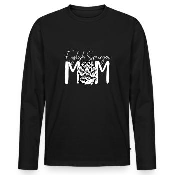 English Springer Spaniel Dog - Men's Premium Organic Long Sleeve Shirt - black - Front - Nico (187cm)