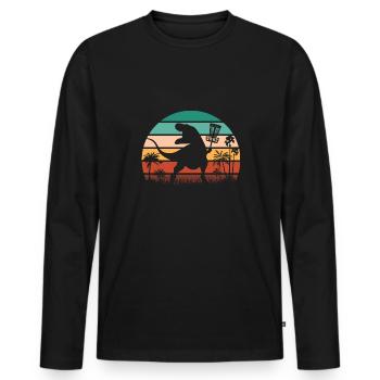 Discgolf Disc Golf Frisbee - Men's Premium Organic Long Sleeve Shirt - black - Front - Nico (187cm)