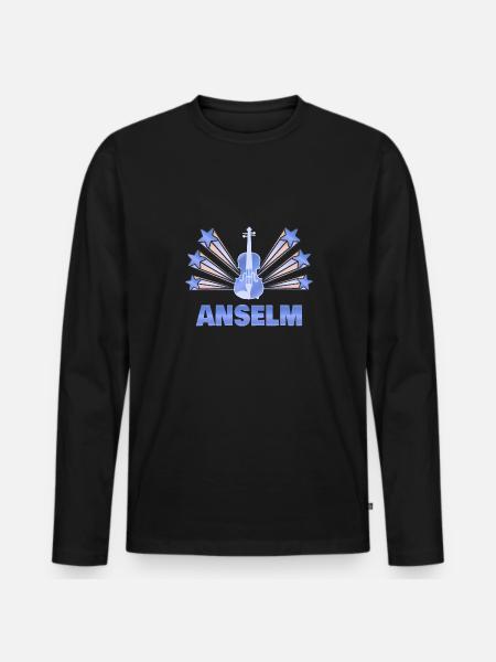 Gift for Anselm - Men's Premium Organic Long Sleeve Shirt - black