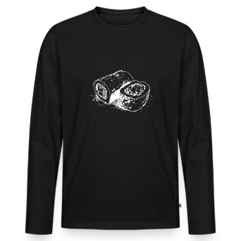 Sushi dessiné à la main - T-shirt manches longues Premium bio Homme - noir - Devant - Nico (187cm)