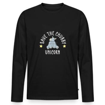 Lustiger Einhorn Spruch I Einhörner - Männer Premium Bio Langarmshirt - Schwarz - Vorne - Nico (187cm)