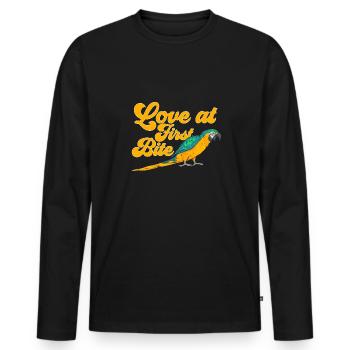 Yellow-breasted Macaw Parrot Blue And Yellow Macaw - Men's Premium Organic Long Sleeve Shirt - black - Front - Nico (187cm)