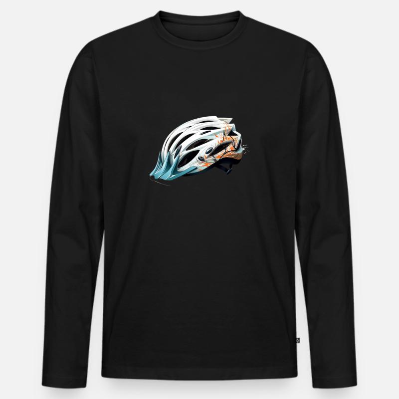 Fahrrad Helm - Männer Premium Bio Langarmshirt - Schwarz