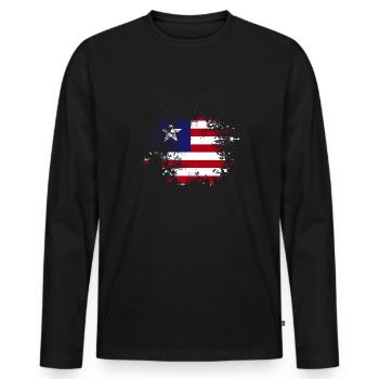 Liberia Flag Liberians - Men's Premium Organic Long Sleeve Shirt - black - Front - Nico (187cm)