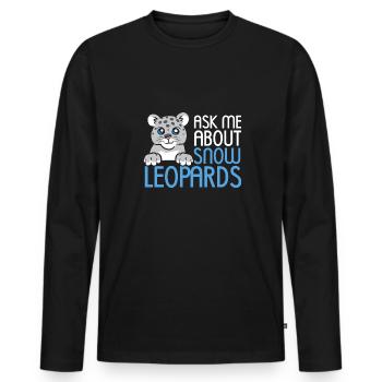 Schneeleopard - Männer Premium Bio Langarmshirt - Schwarz - Vorne - Nico (187cm)