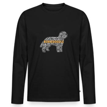 Bernedoodle Hund - Männer Premium Bio Langarmshirt - Schwarz - Vorne - Nico (187cm)