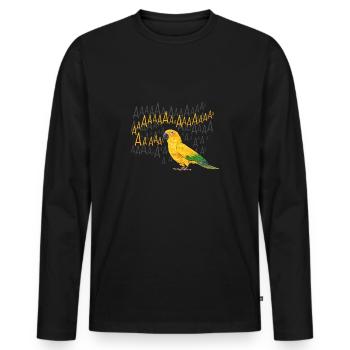 Parakeet Parrot Parakeet Bird - Men's Premium Organic Long Sleeve Shirt - black - Front - Nico (187cm)