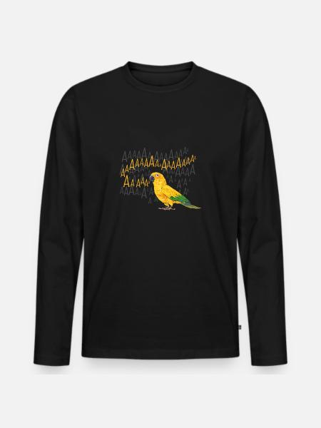 Perruche Perroquet Perruche Oiseau - T-shirt manches longues Premium bio Homme - noir