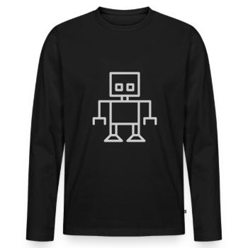 Roboter - Männer Premium Bio Langarmshirt - Schwarz - Vorne - Nico (187cm)