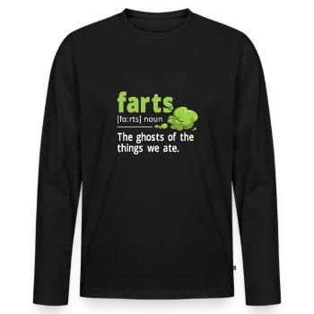 fart farting farting farting - Men's Premium Organic Long Sleeve Shirt - black - Front - Nico (187cm)