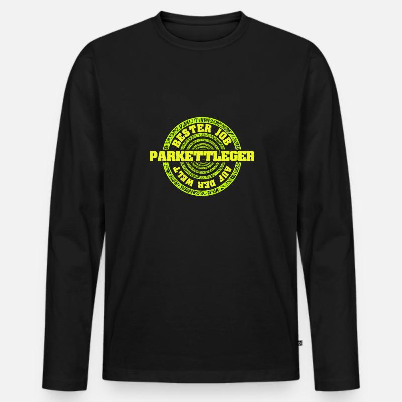 Parkettleger - Männer Premium Bio Langarmshirt - Schwarz
