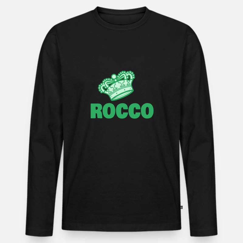 Rocco als Vorname - Männer Premium Bio Langarmshirt - Schwarz