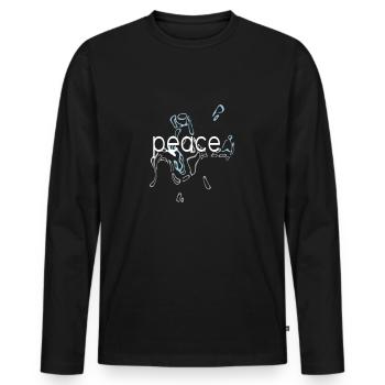 Peace Statement - Stylish Letter Art Design - Men's Premium Organic Long Sleeve Shirt - black - Front - Nico (187cm)