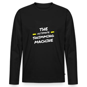La nageuse ultime - T-shirt manches longues Premium bio Homme - noir - Devant - Nico (187cm)