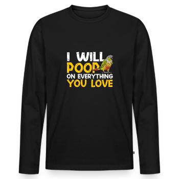 Molinasittich Perroquet Oiseau Perruche du Soleil - T-shirt manches longues Premium bio Homme - noir - Devant - Nico (187cm)