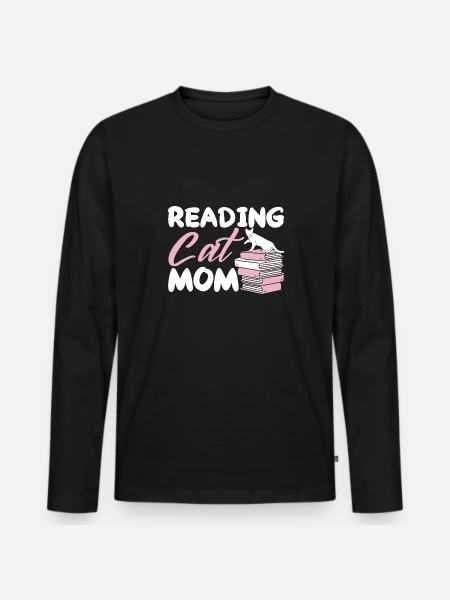 Cat Book Lovers Read Books - Men's Premium Organic Long Sleeve Shirt - black