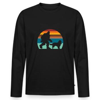 English Springer Spaniel Dog - Men's Premium Organic Long Sleeve Shirt - black - Front - Nico (187cm)