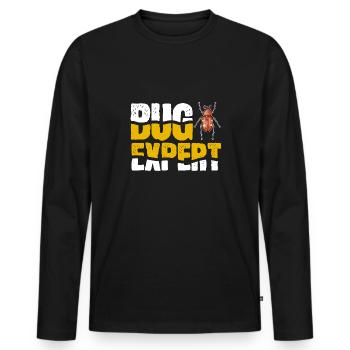 Insect collectors, insects, beetle lovers, entomologists - Men's Premium Organic Long Sleeve Shirt - black - Front - Nico (187cm)