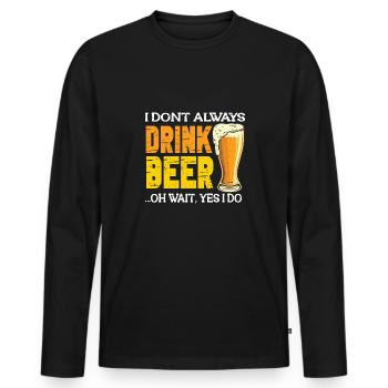 Feiern Bier Party Spruch I Biertrinken - Männer Premium Bio Langarmshirt - Schwarz - Vorne - Nico (187cm)