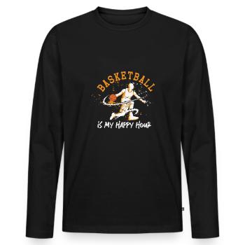 Basketball Spruch Motiv I Basketballer - Männer Premium Bio Langarmshirt - Schwarz - Vorne - Nico (187cm)