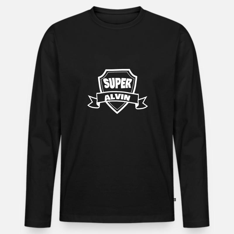 Wappen Alvin - Männer Premium Bio Langarmshirt - Schwarz