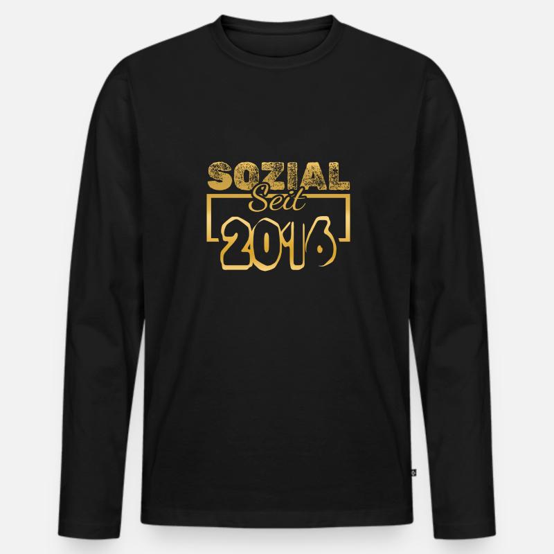 Sozial 2016 - Männer Premium Bio Langarmshirt - Schwarz