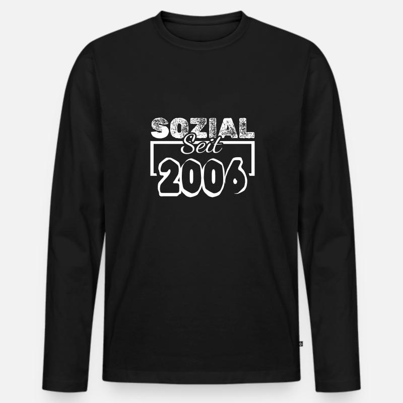 Sozial 2006 - Männer Premium Bio Langarmshirt - Schwarz