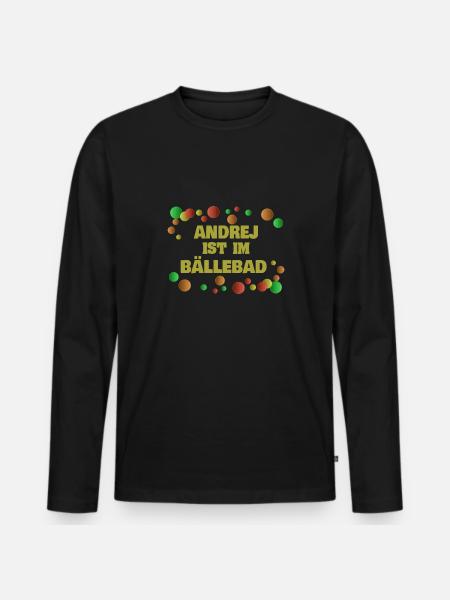 Andrej - Männer Premium Bio Langarmshirt - Schwarz