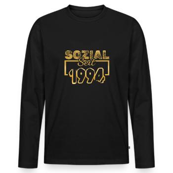 Social Worker 1994 - Men's Premium Organic Long Sleeve Shirt - black - Front - Nico (187cm)
