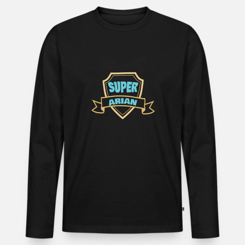 Arian als Vorname - Männer Premium Bio Langarmshirt - Schwarz