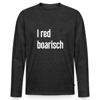 I red boarisch - Men's Premium Organic Long Sleeve Shirt - heather anthracite - Front - Nico (187cm)