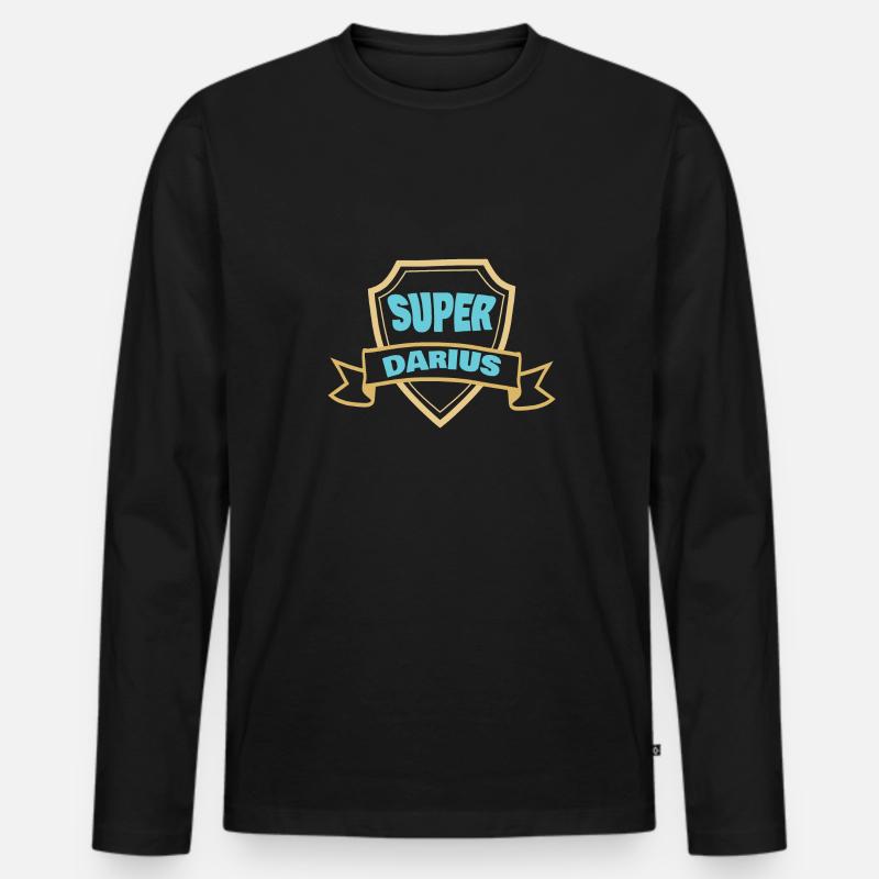Vorname Darius - Männer Premium Bio Langarmshirt - Schwarz