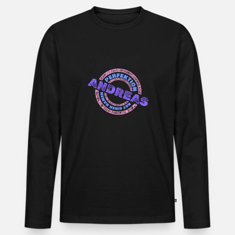 Andreas Andreas - Männer Premium Bio Langarmshirt - Schwarz
