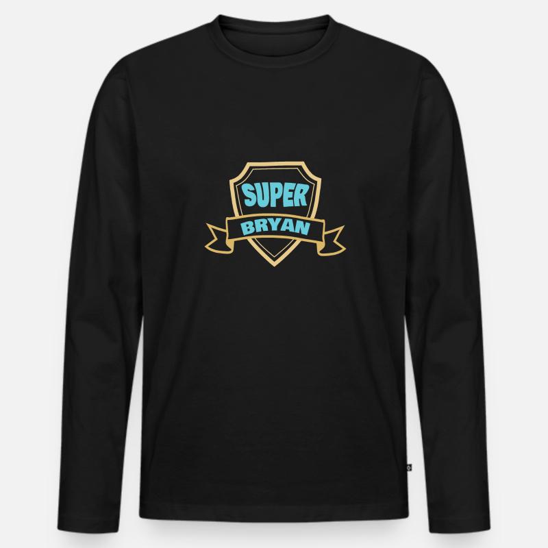 Bryan - Männer Premium Bio Langarmshirt - Schwarz